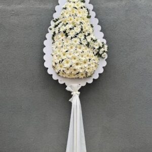 Beyaz Gerbera Ayaklı Sepet