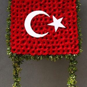 Türk Bayrağı Pano Çiçek